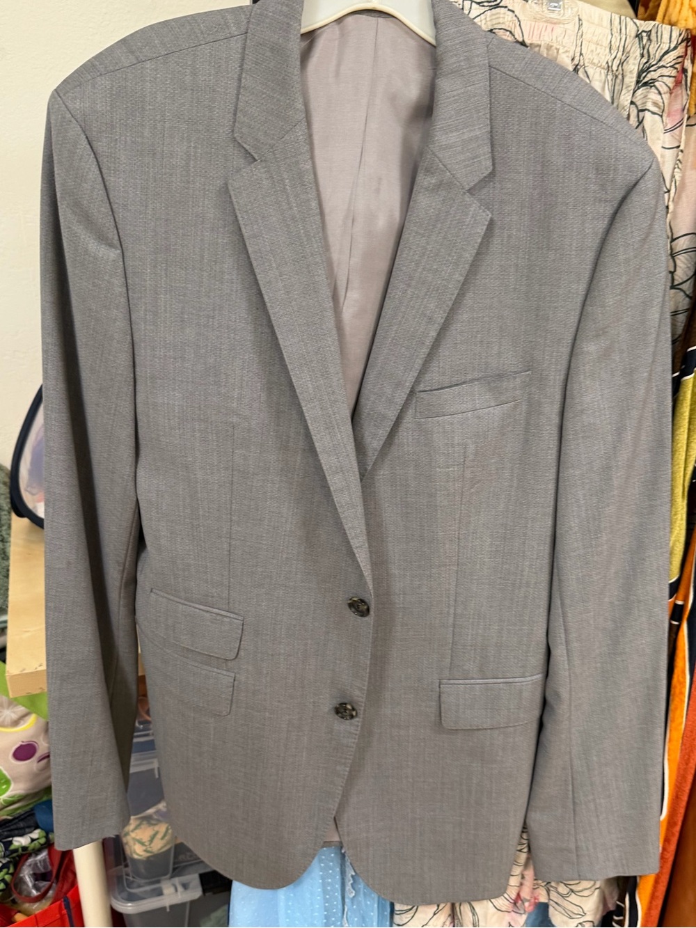 Hugo Boss Light Gray Sport Coat Jacket Blazer 42L long